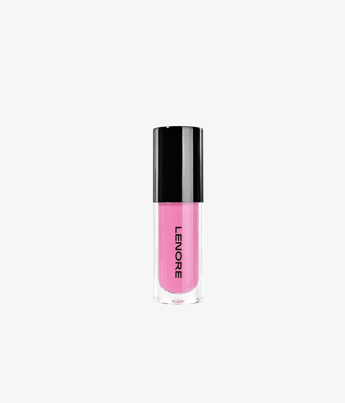 Pink liquid blush with applicator on a light beige background