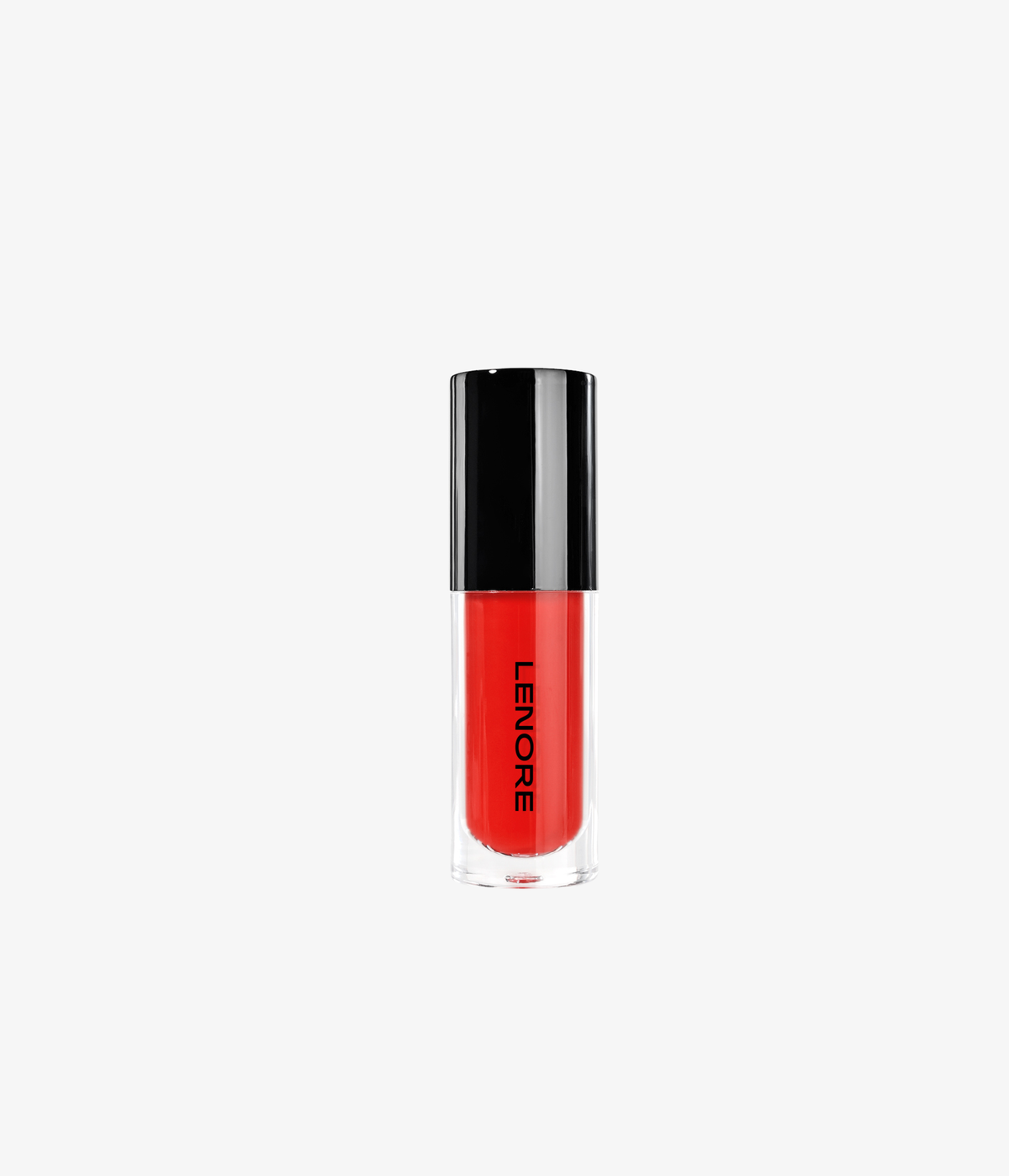 Red liquid blush with applicator on a light beige background